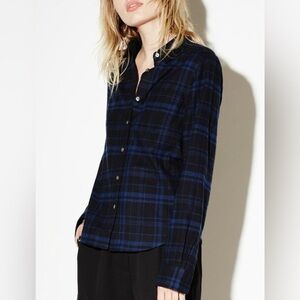 NWT Equipment X Kate Moss London Flannel Shirt-Midnight Button Down